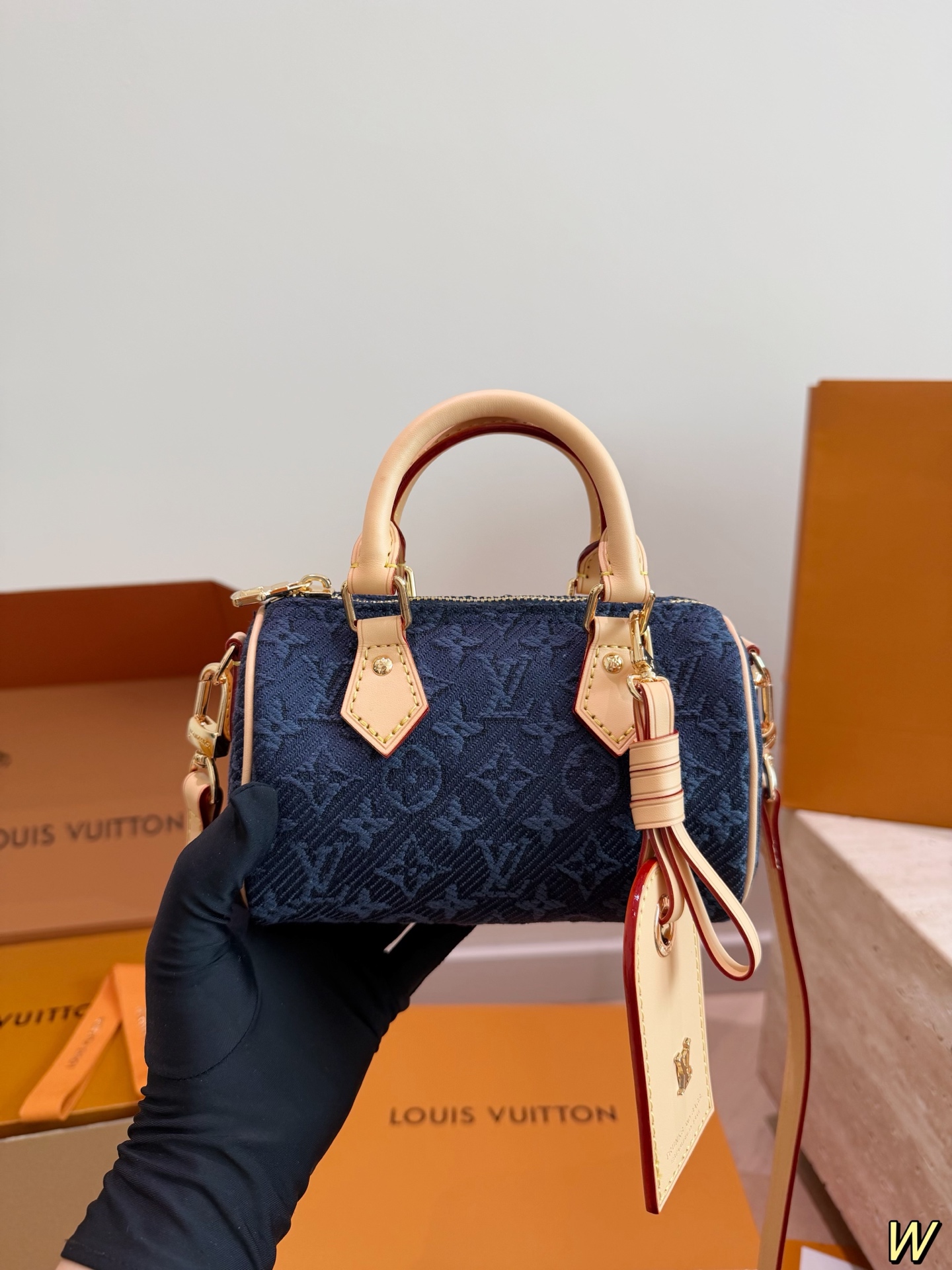 LV Speedy Handbag Monogram Canvas Embossed Canvas Crossbody Top Handle 2